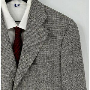 HAROLD POWELL jacket blazer sport coat wool silk linen two button gray 40R